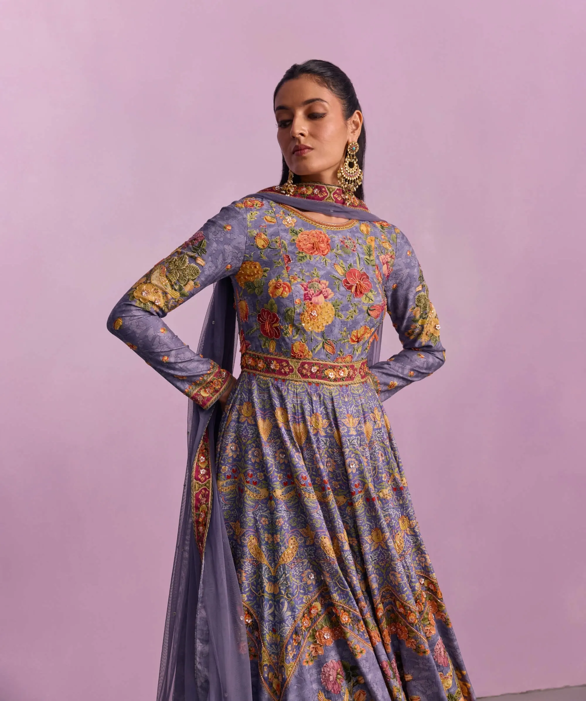 Tahira purple anarkali and dupatta
