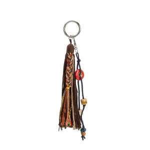 Tassel Chocolate Beaded Bag Charm