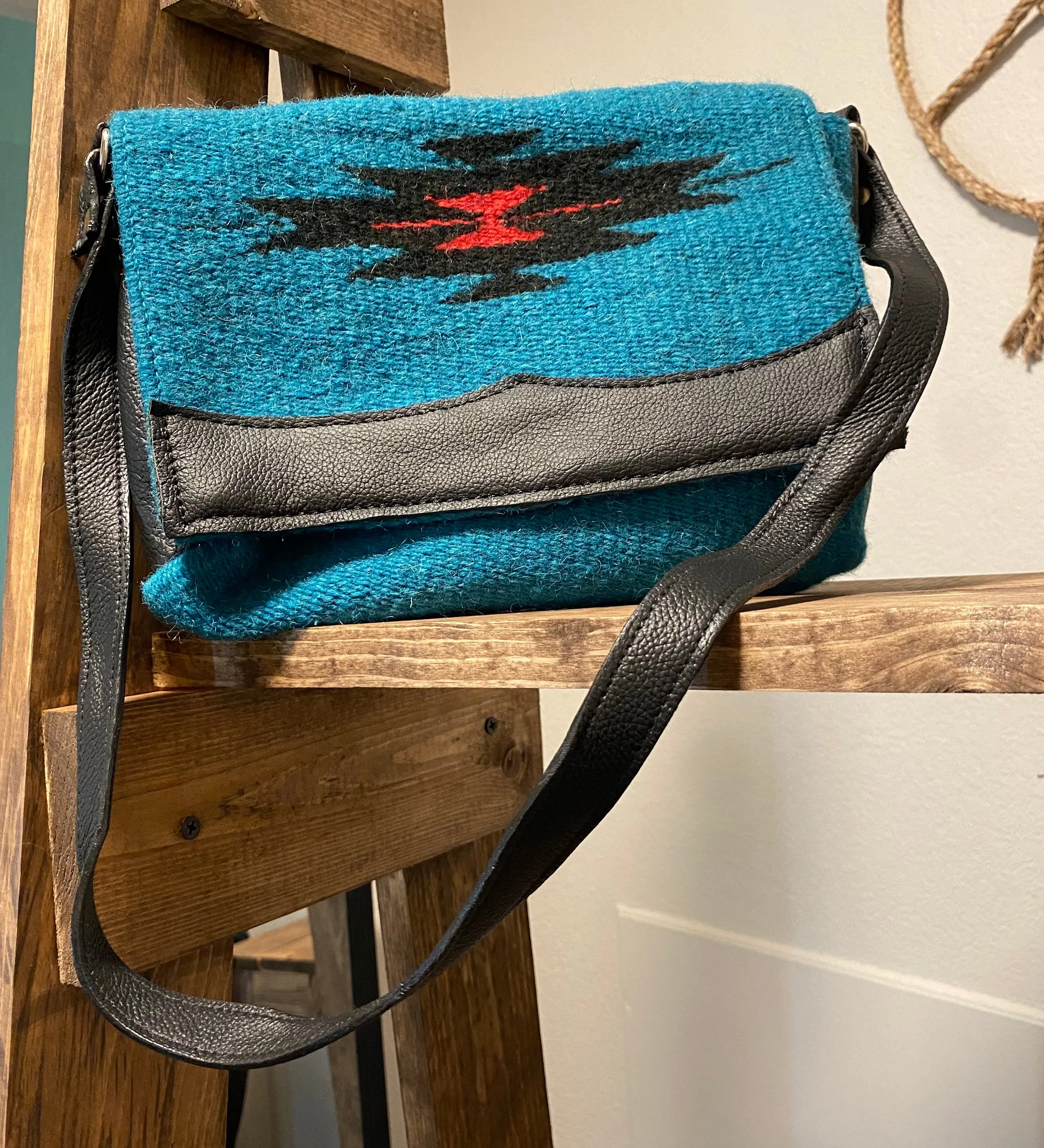 Teal Wool Wayne Purse