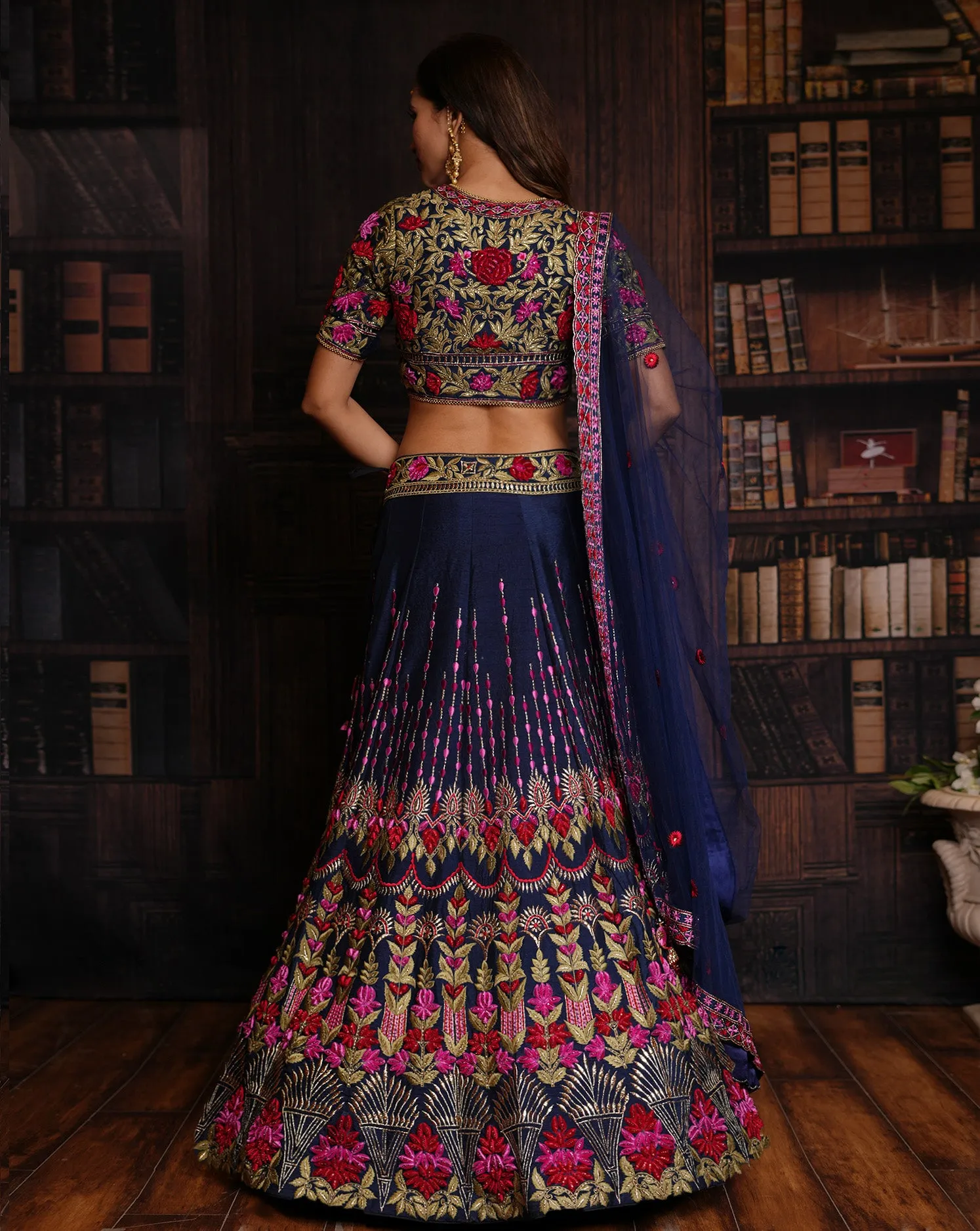 The Blue Floral Lehenga