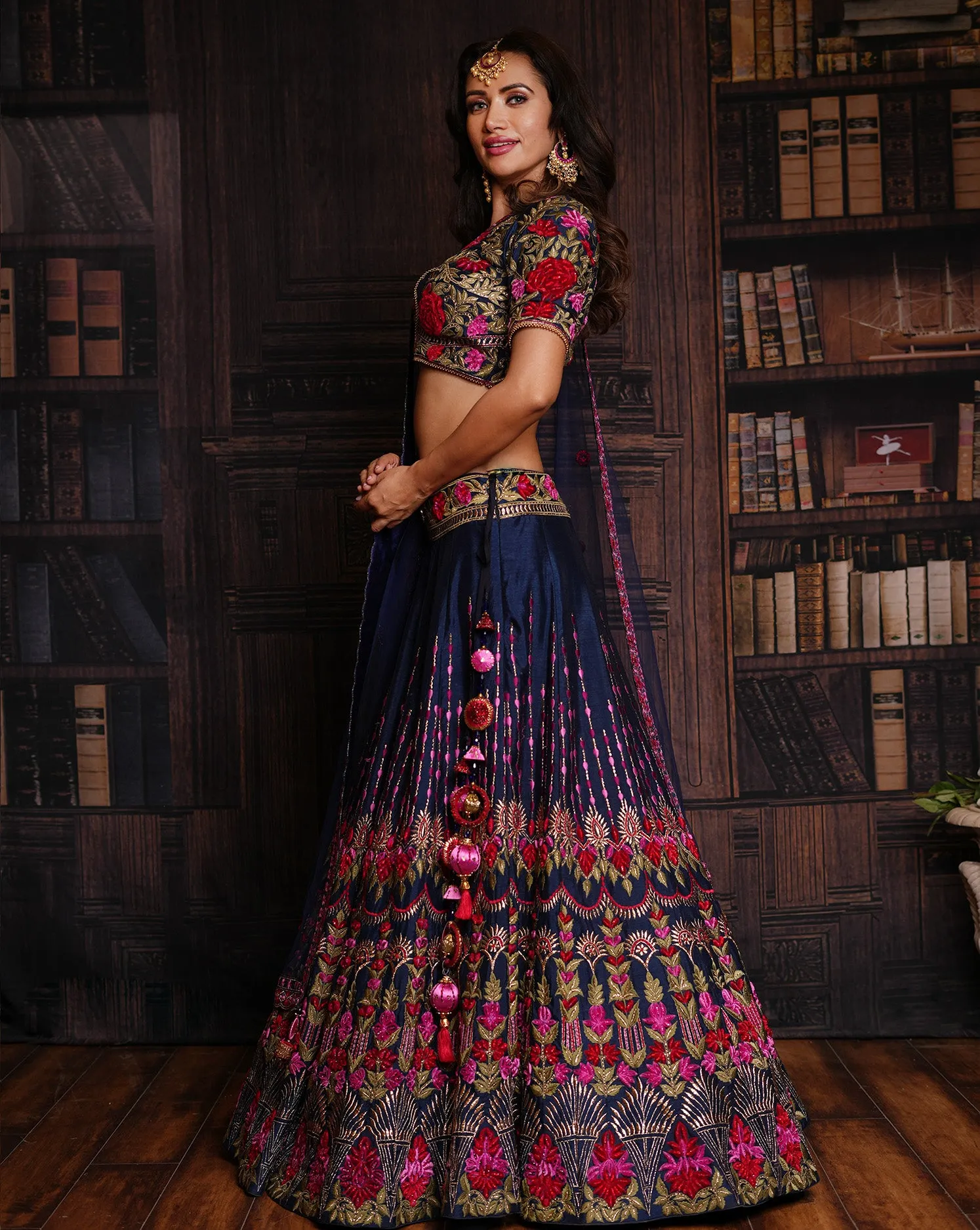 The Blue Floral Lehenga