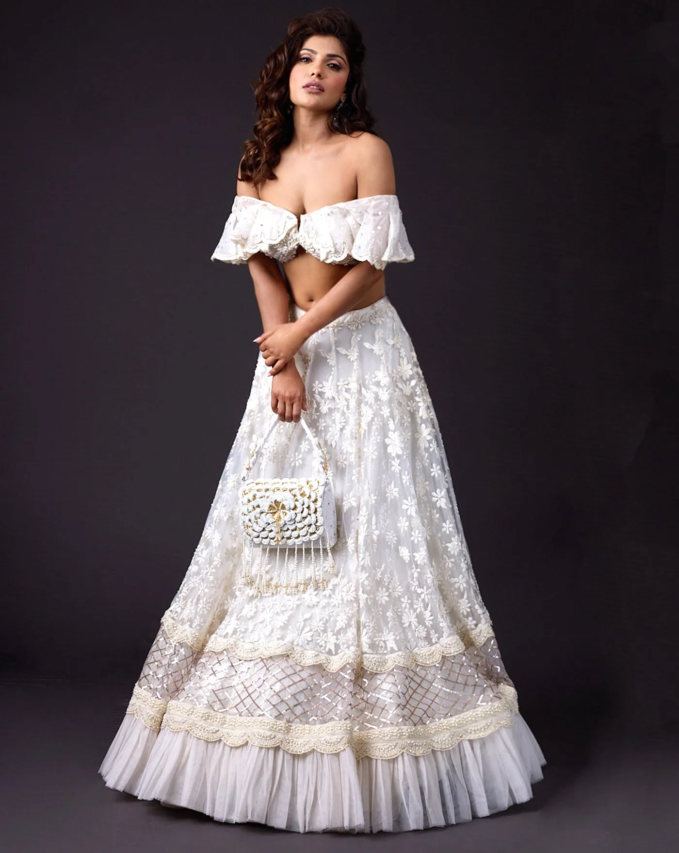 The Butterfly Ivory Lehenga