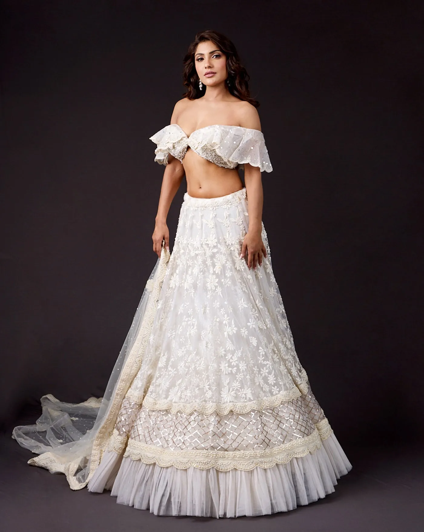 The Butterfly Ivory Lehenga