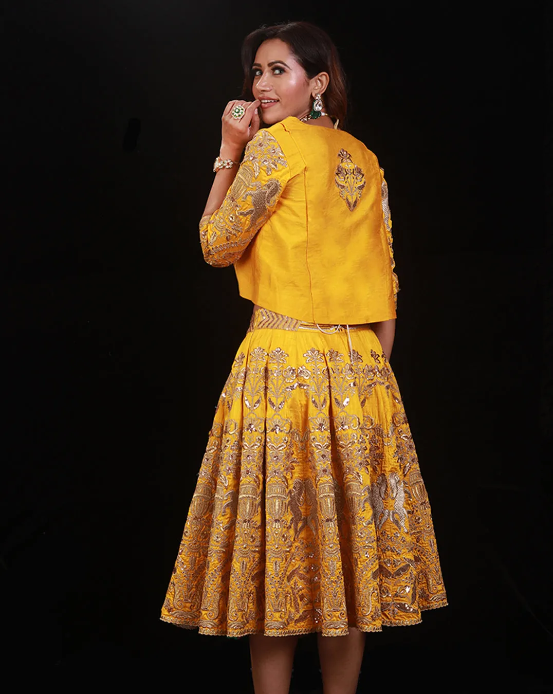 The Mustard Short Lehenga