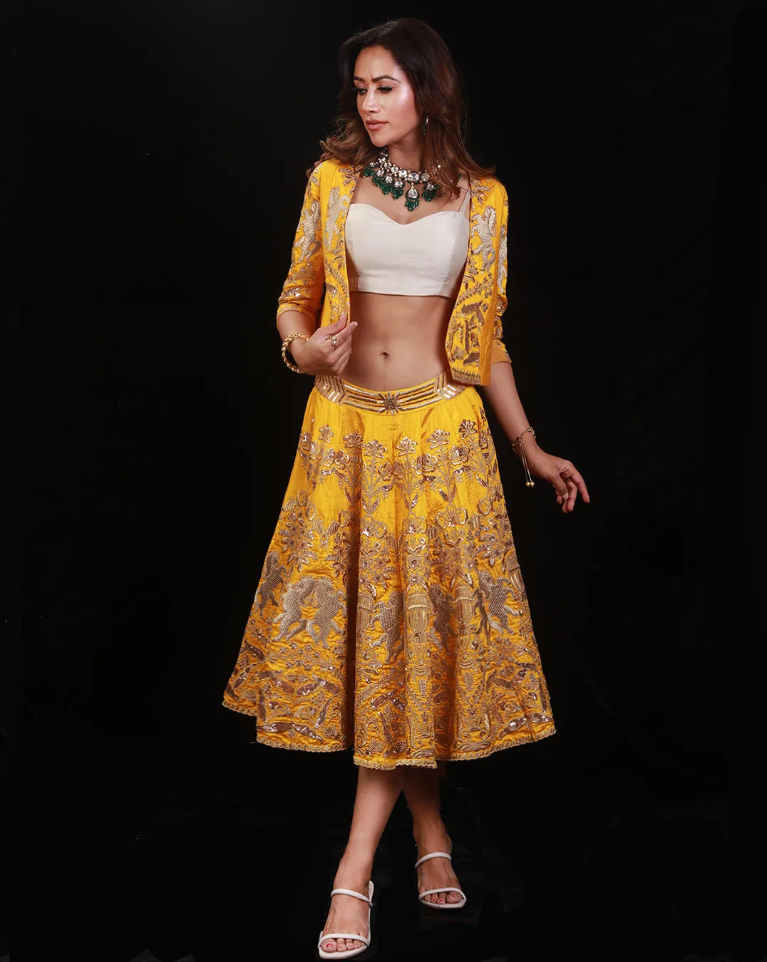 The Mustard Short Lehenga