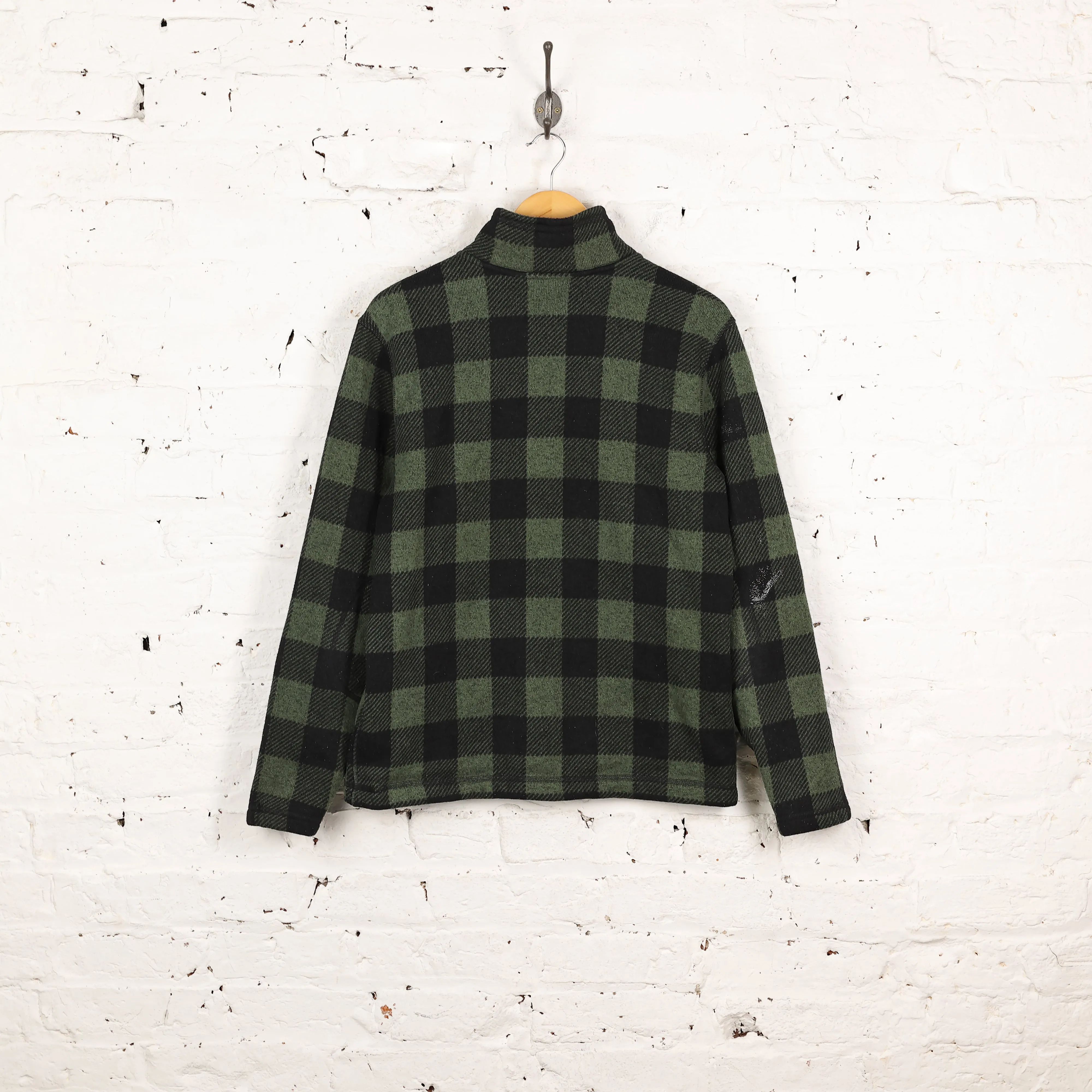 The North Face Check 1/4 Zip Fleece - Green - L