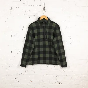 The North Face Check 1/4 Zip Fleece - Green - L