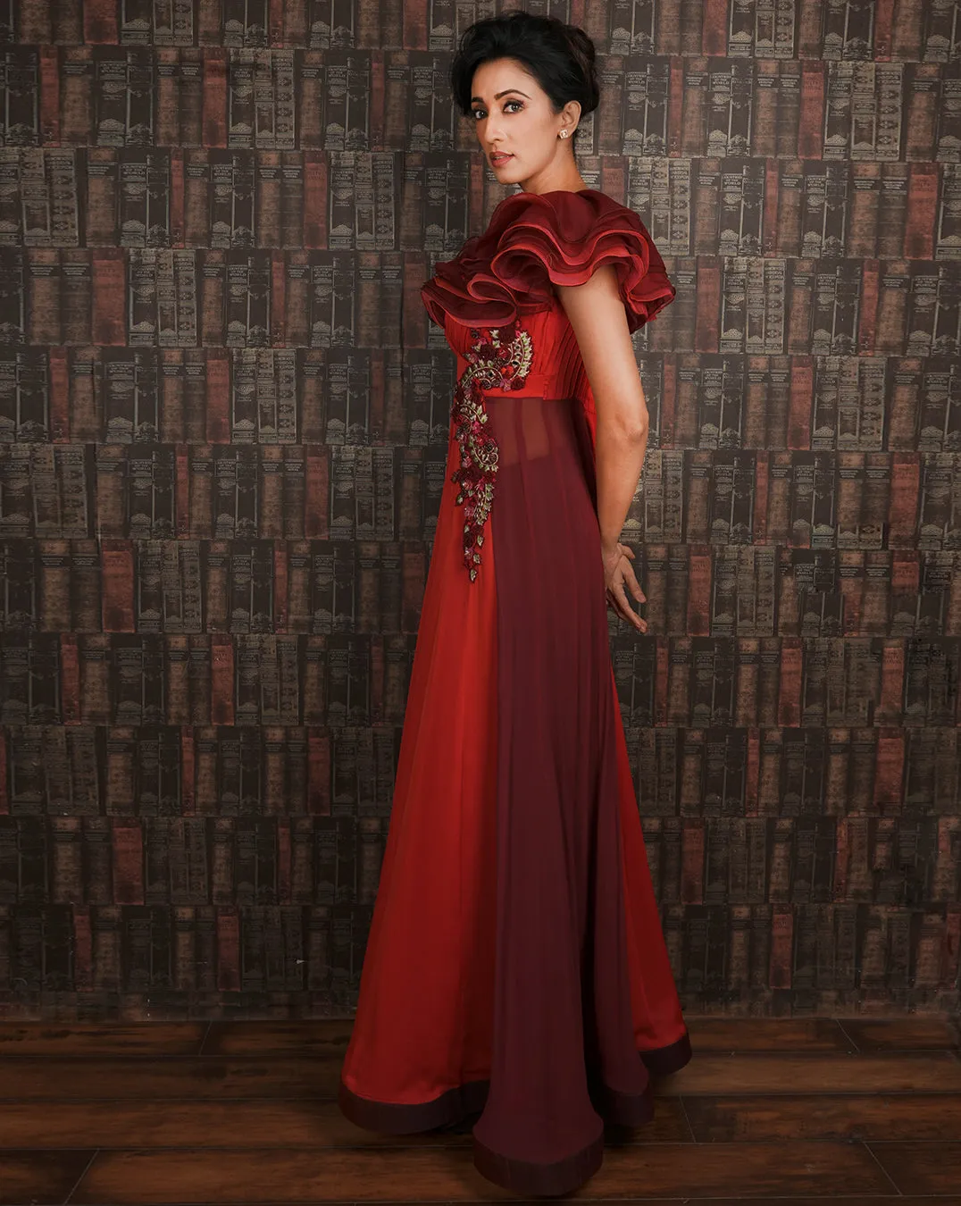 The Red Ruffle Gown