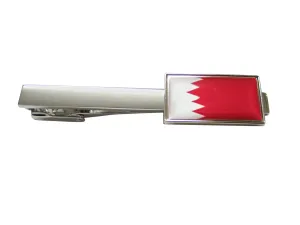 Thin Bordered Bahrain Flag Square Tie Clip
