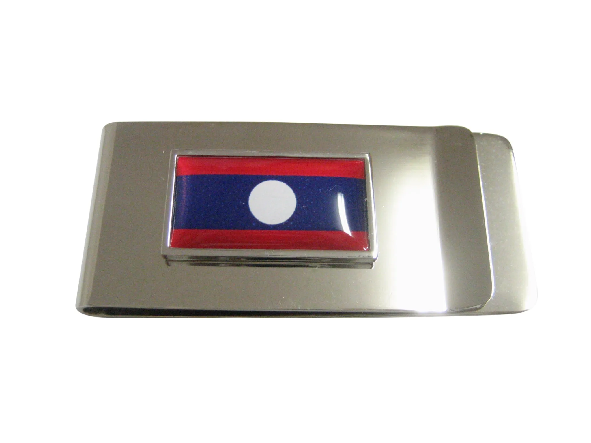 Thin Bordered Laos Flag Pendant Money Clip