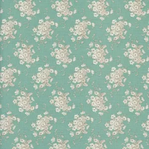Tilda Sunday Brunch - White Flower Teal