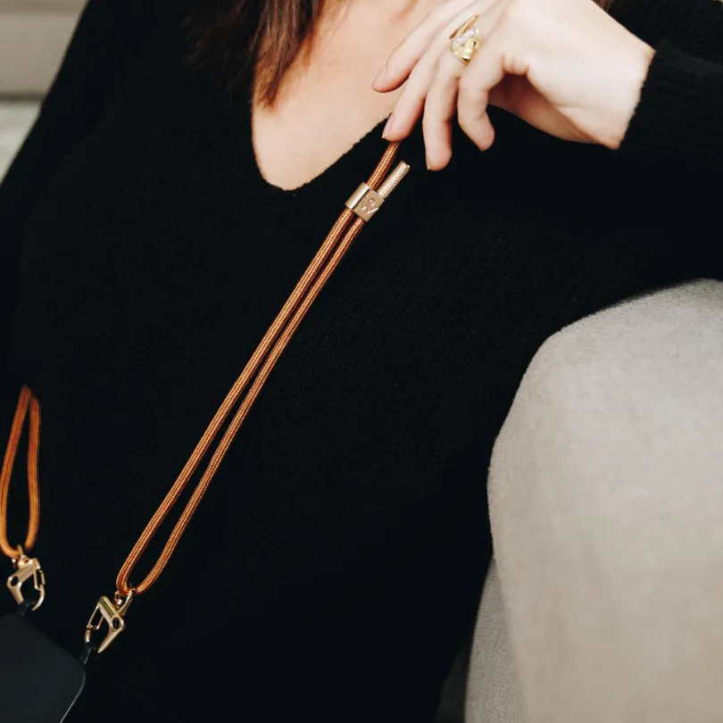 Toffee Sheen Braided Strap