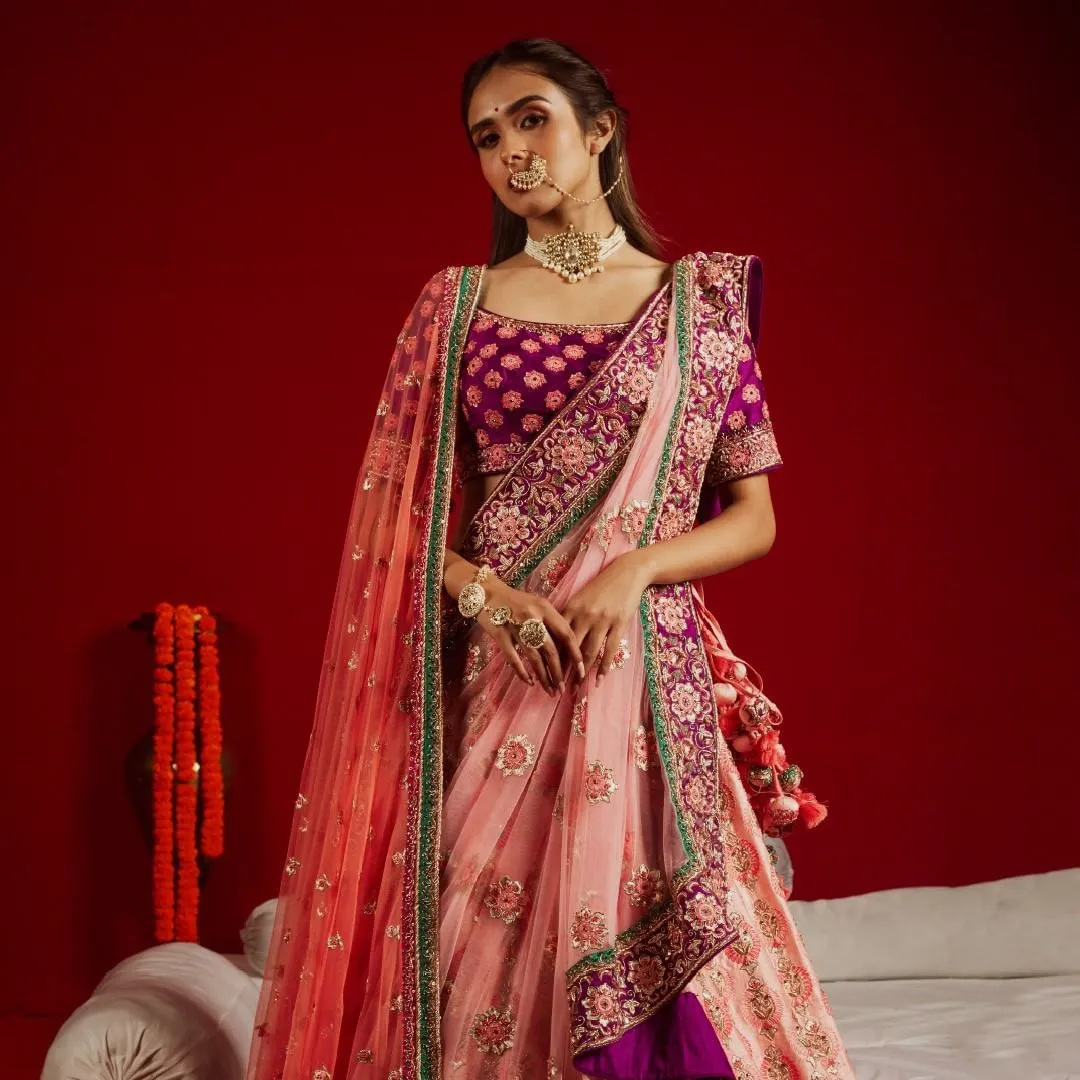 Traditional Lehenga Choli with Double Dupattas #BS880