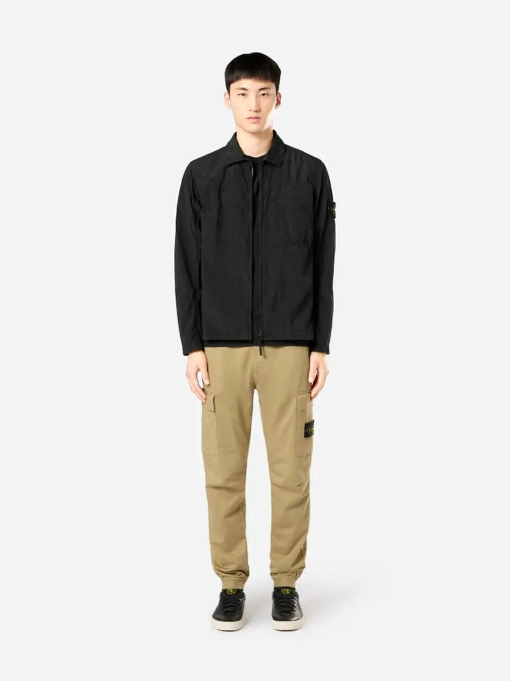 Two-Way Zip Black Overshirt