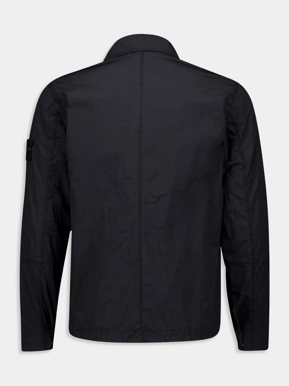 Two-Way Zip Black Overshirt