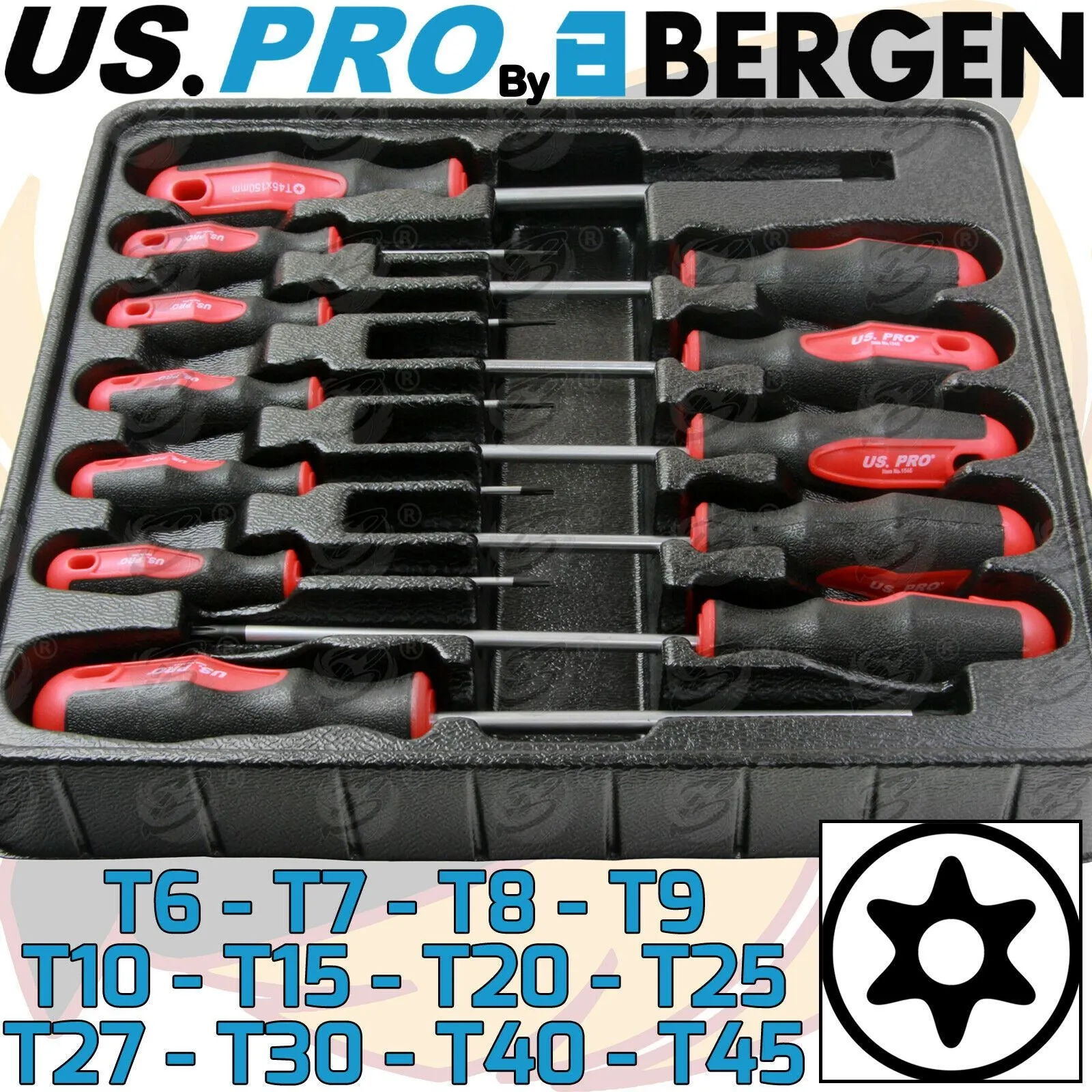 US PRO 12PCS MAGNETIC TAMPERPROOF TORX SCREWDRIVERS T6 - T45