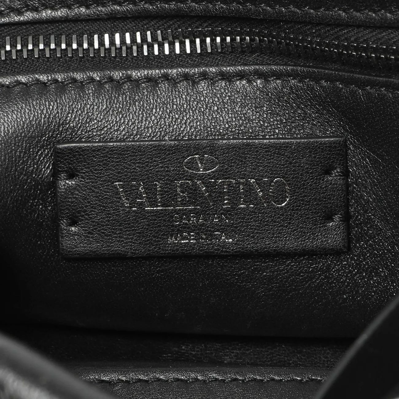 Valentino Black Nappa Monochrome Medium Roman Stud Shoulder Bag