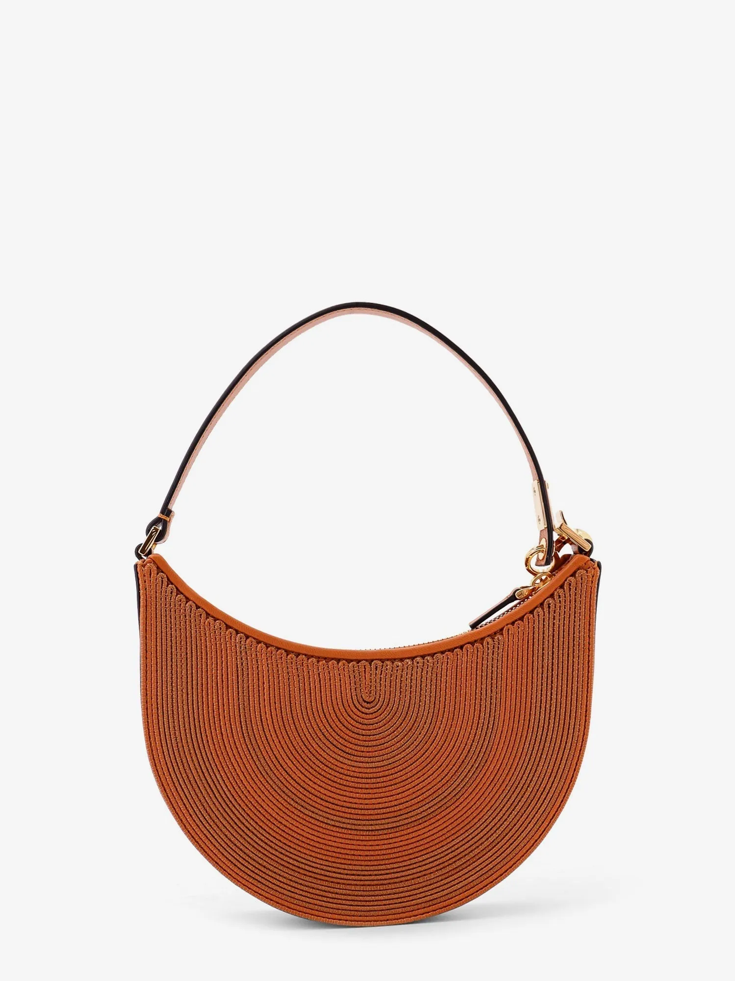 Valentino Garavani Mini Hobo Vlogo Signature Valentino Garavani Leather And Rafia Bag With Metal And Leather Shoulder Strap