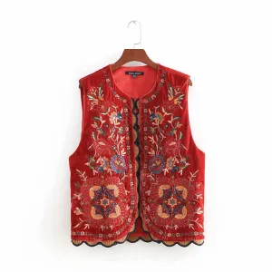 Veste vintage femme rouge