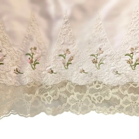 Victorias Secret 70s Nostalgic Collec Camisole Sz M Lace Floral Embroidery Pink