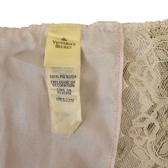Victorias Secret 70s Nostalgic Collec Camisole Sz M Lace Floral Embroidery Pink
