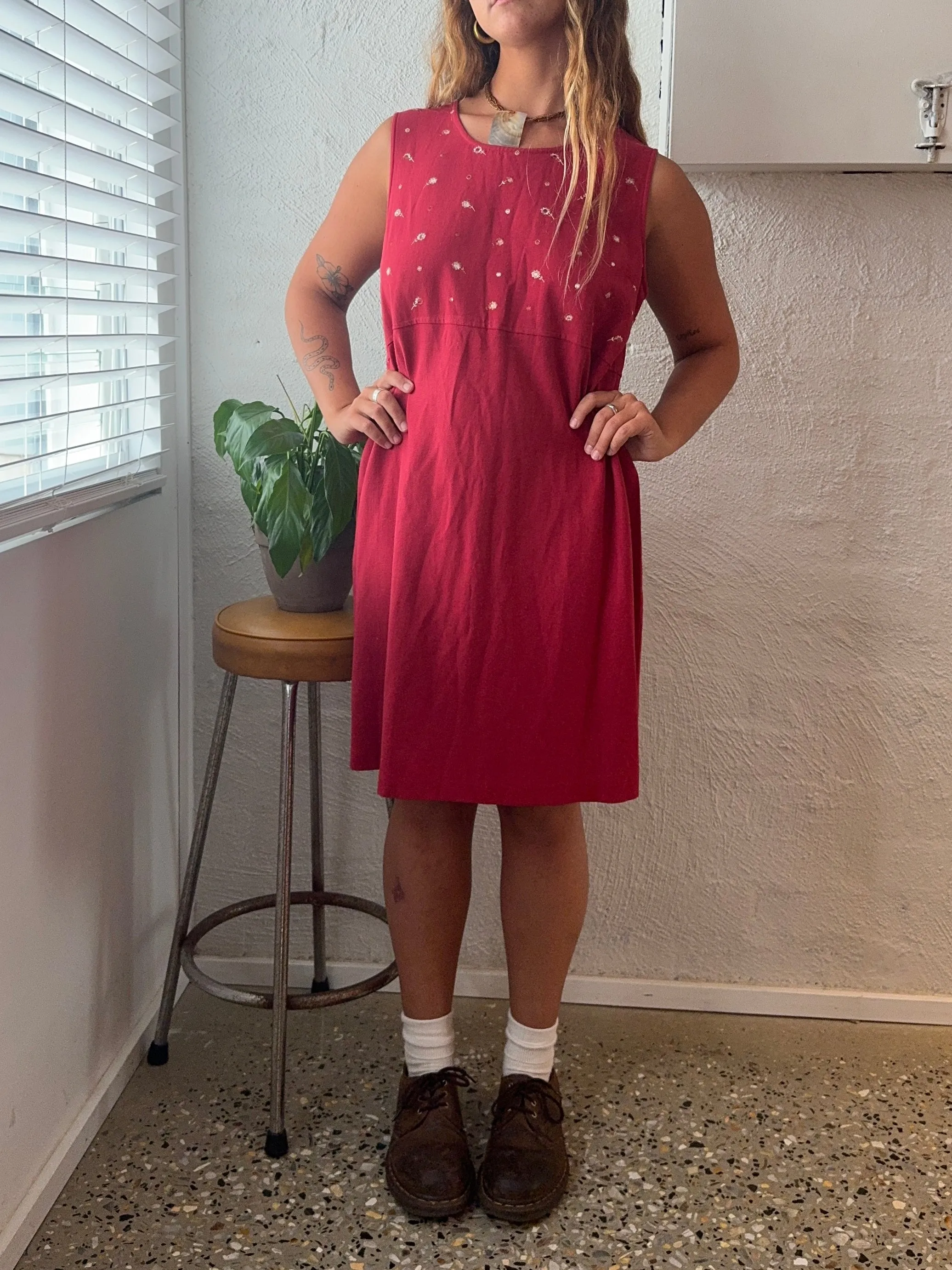 Vintage 1990s Red Mini Slip Dress