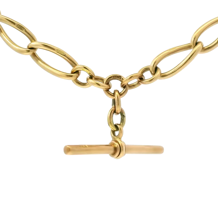 Vintage 9k Yellow Gold Convertible Watch Chain