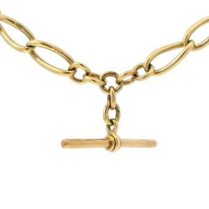 Vintage 9k Yellow Gold Convertible Watch Chain