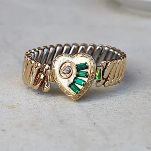 Vintage Emerald Sweetheart Bracelet (circa 1940)