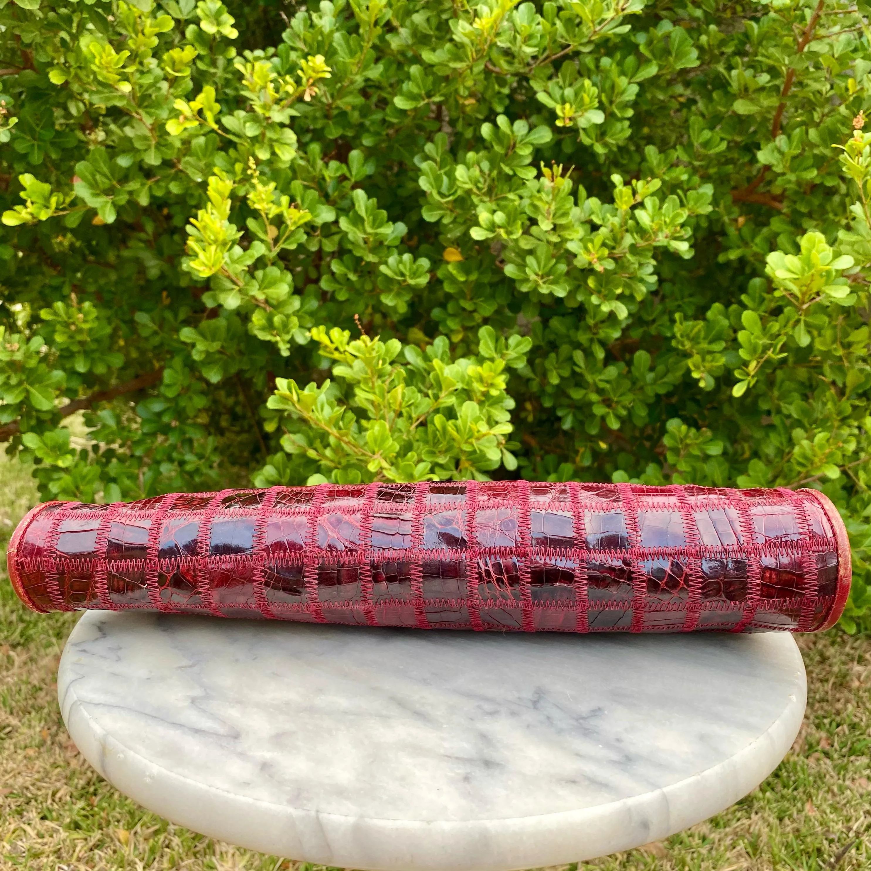 Vintage Patchwork Crocodile Leather Clutch, c. 1980s