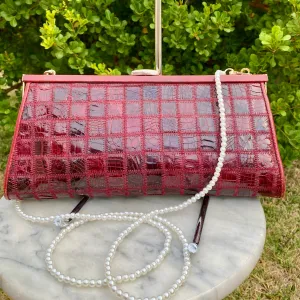 Vintage Patchwork Crocodile Leather Clutch, c. 1980s