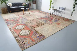 Vintage Patchwork Rug 10ftx12ft