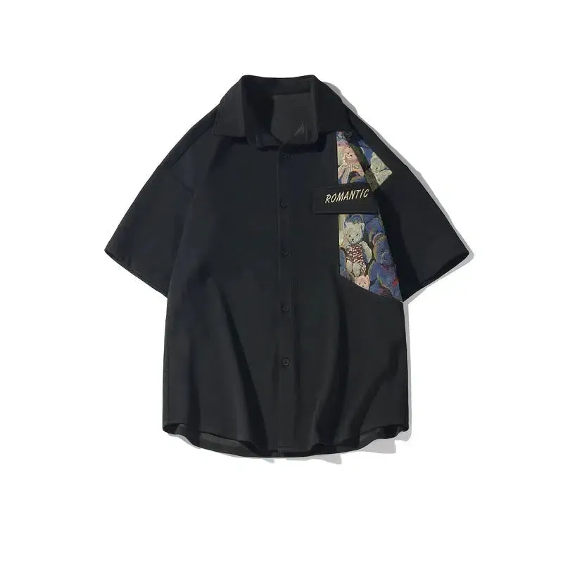 Vintage Patchwork Short Sleeve Shirt