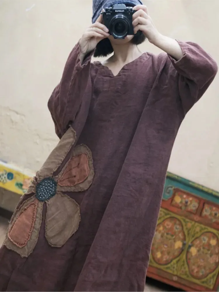 Vintage Patchwork Tunik Elbise