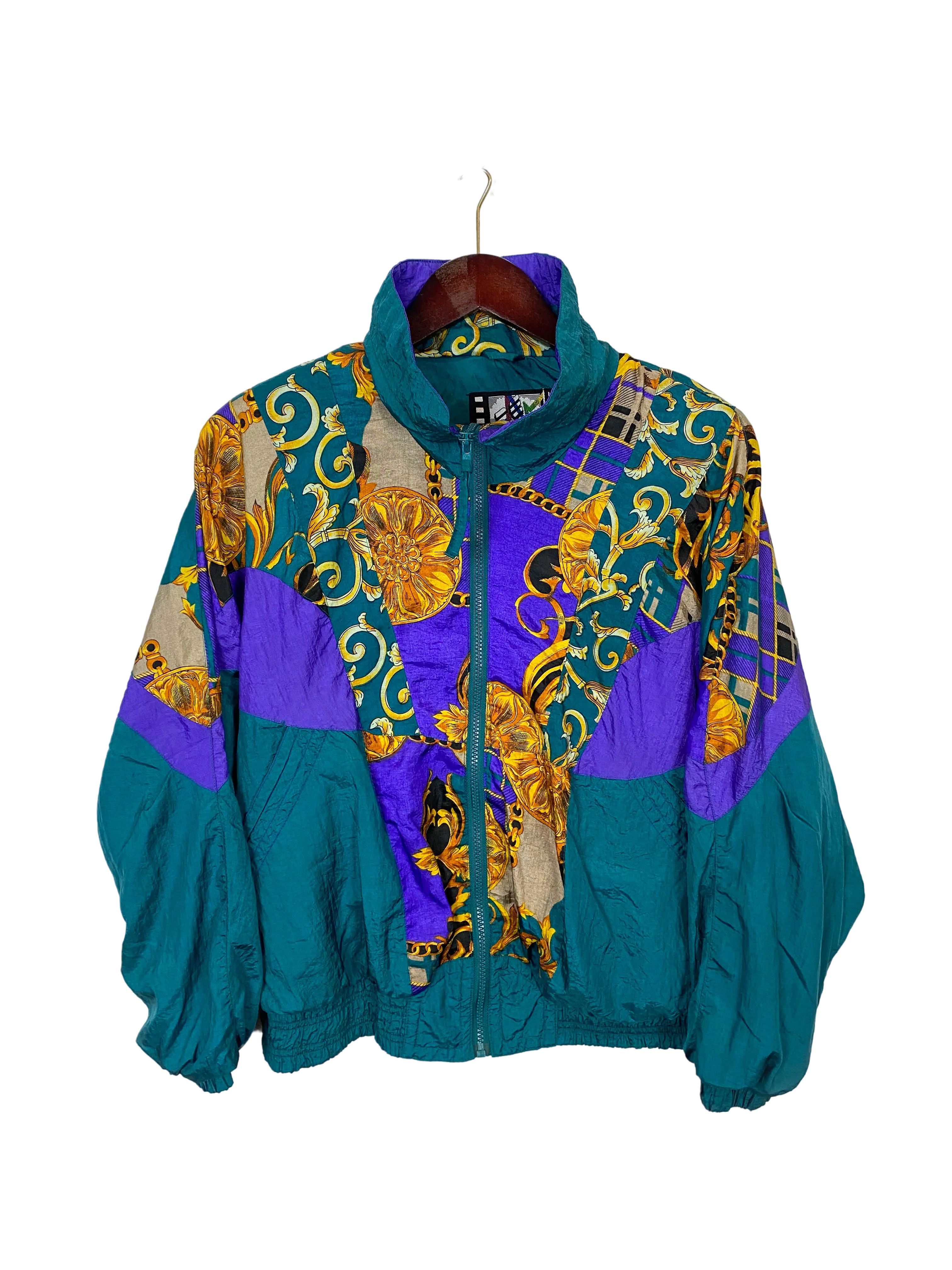 Vintage Patchwork Windbreaker (M)