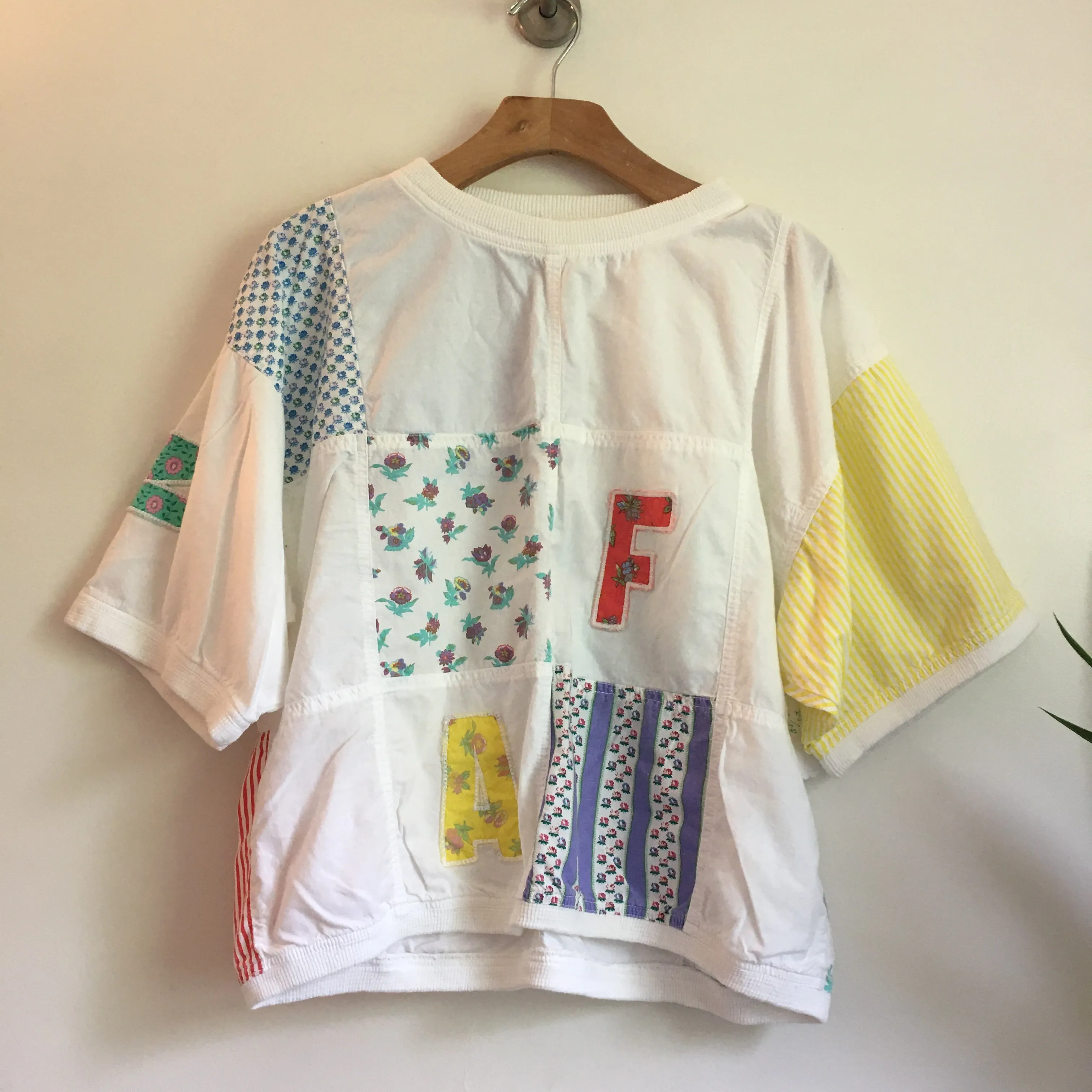 Vintage RARE 80s 90s NAF NAF crew neck crop top tee // One Size