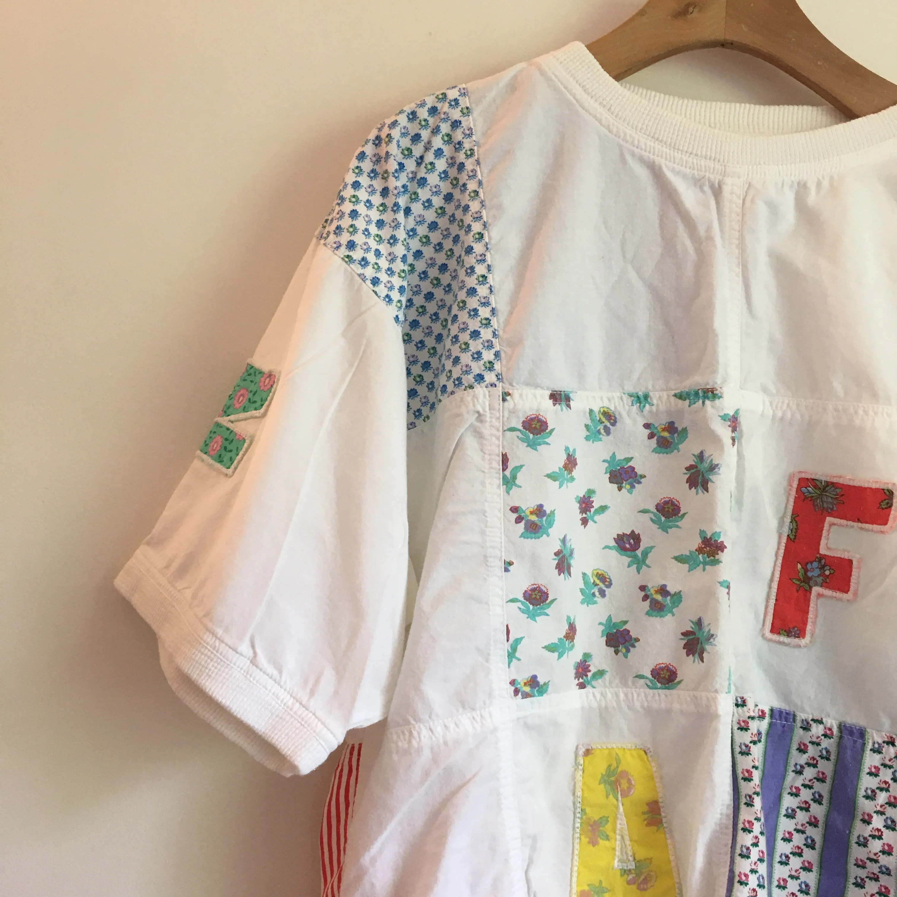 Vintage RARE 80s 90s NAF NAF crew neck crop top tee // One Size