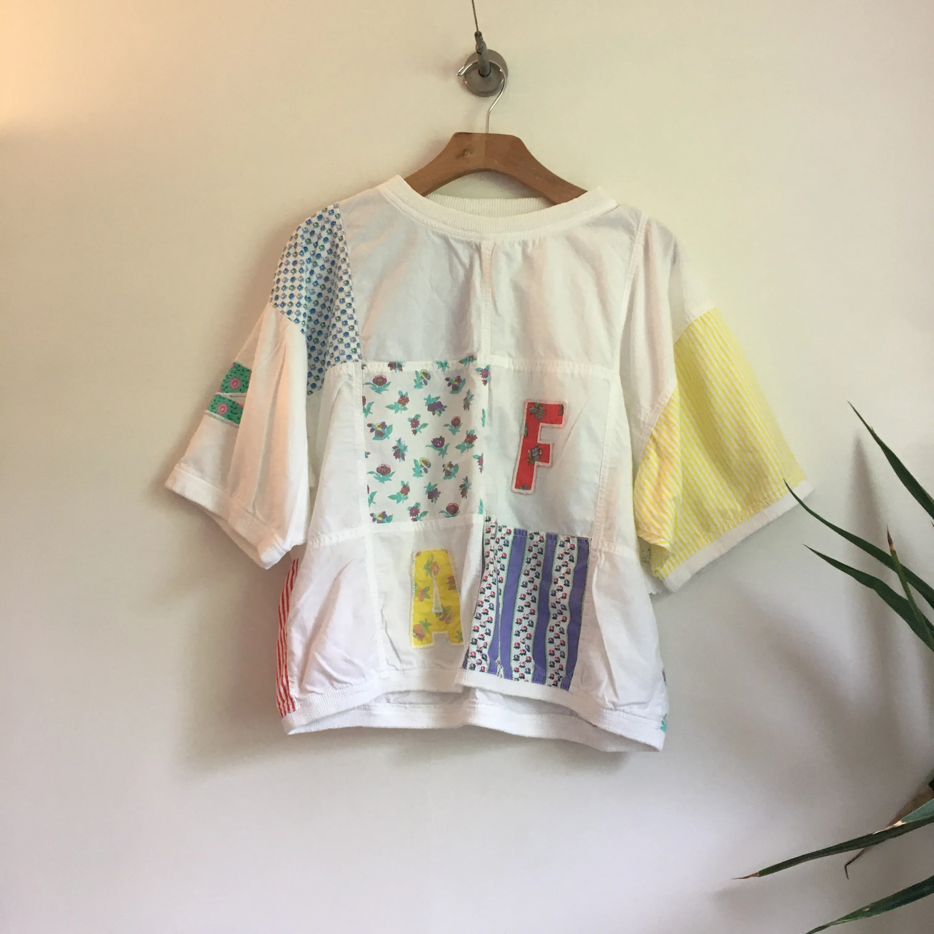 Vintage RARE 80s 90s NAF NAF crew neck crop top tee // One Size