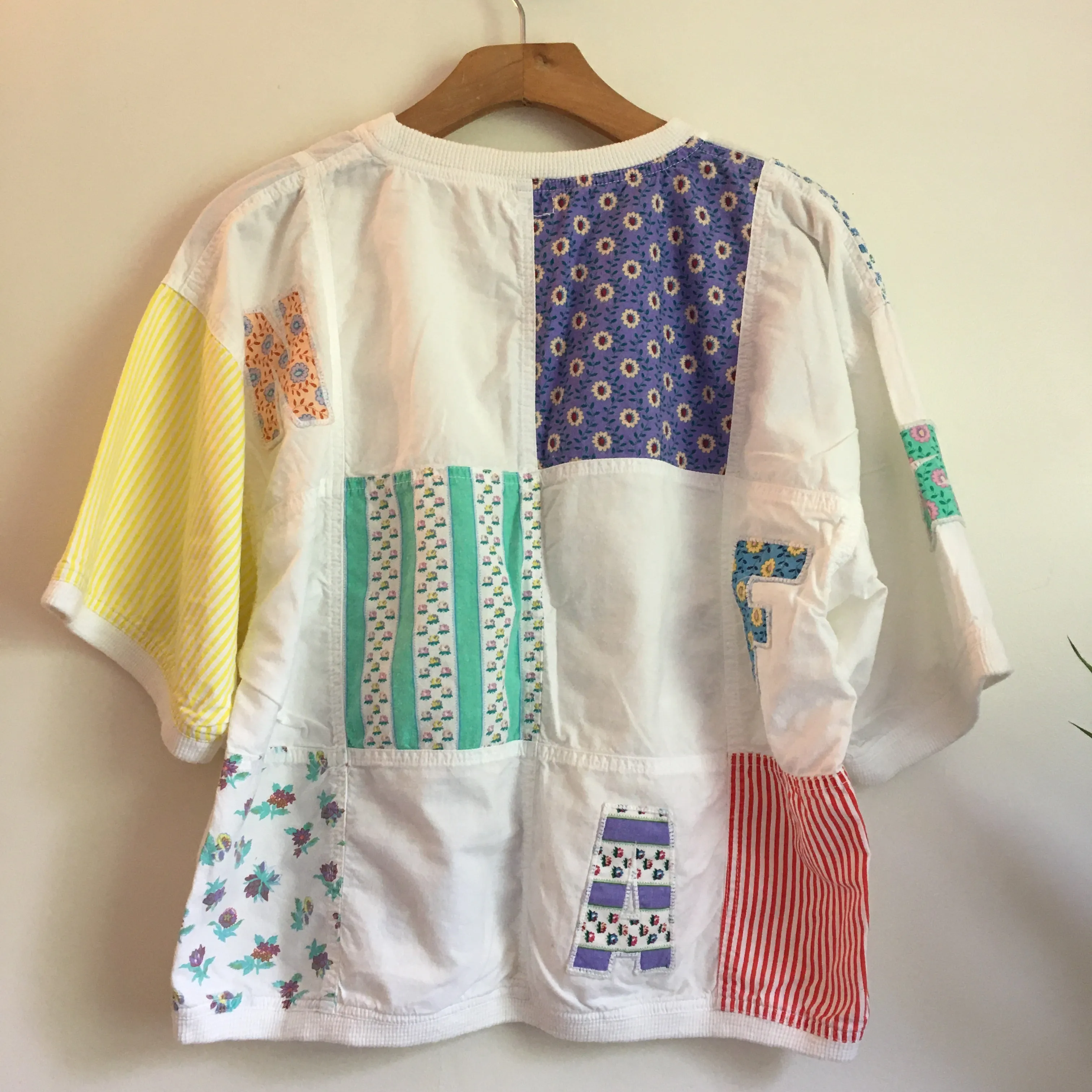 Vintage RARE 80s 90s NAF NAF crew neck crop top tee // One Size