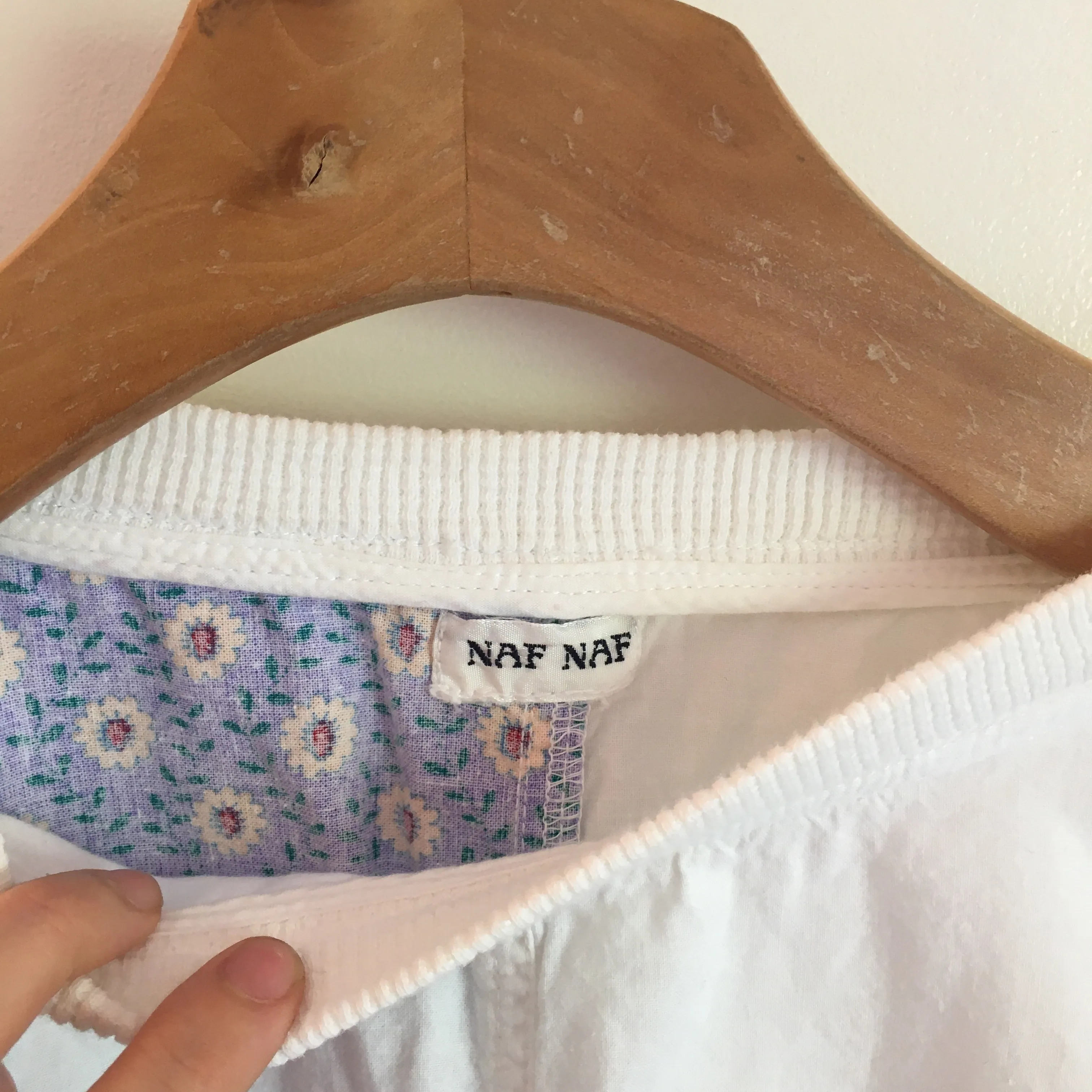 Vintage RARE 80s 90s NAF NAF crew neck crop top tee // One Size