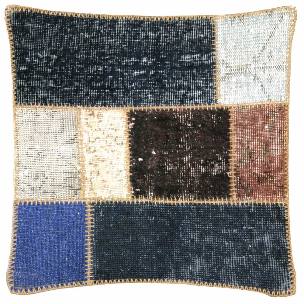 Vintage Turkish OverDyed Patchwork Pillow - 24" x 24"