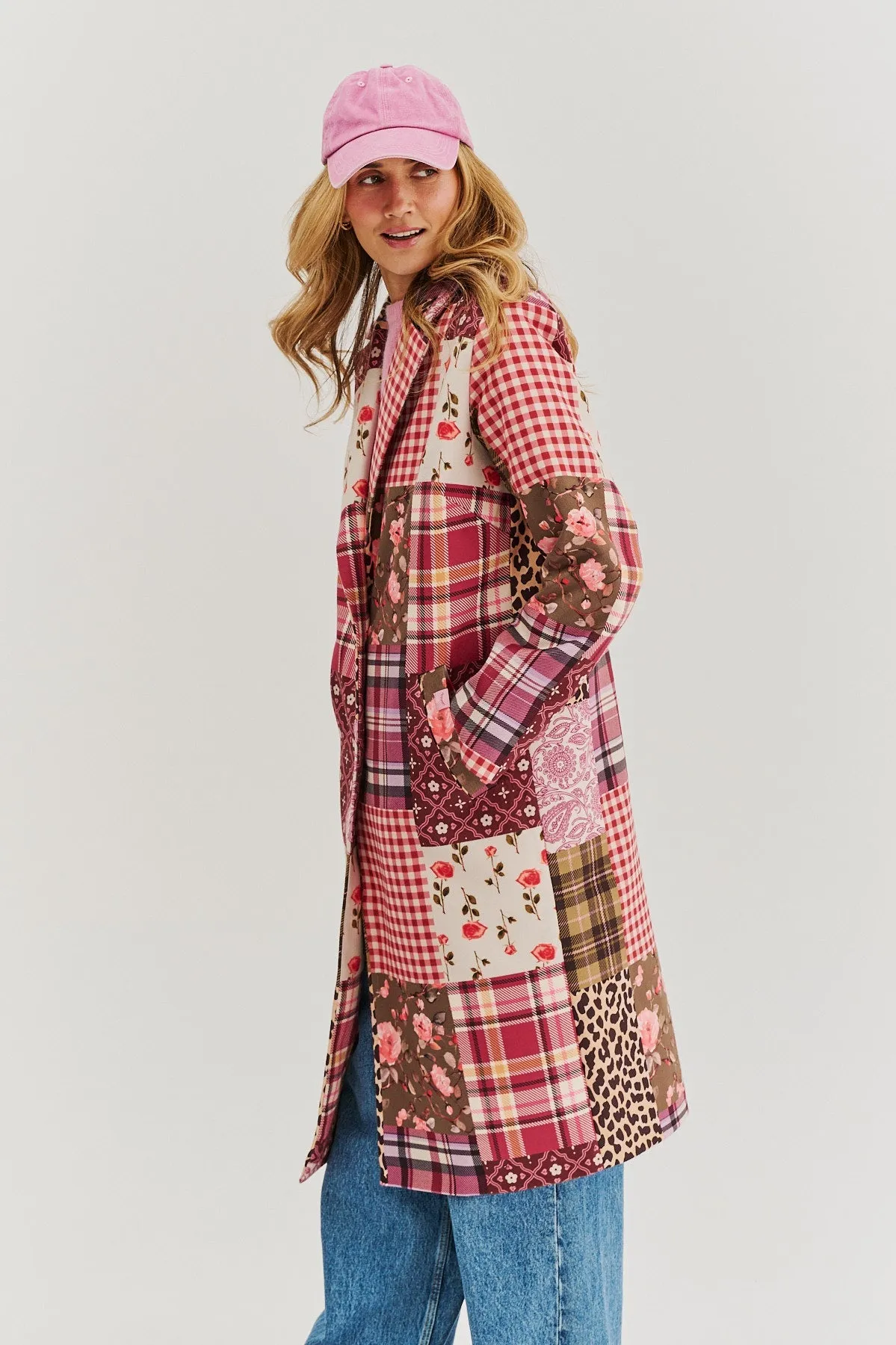 Vivienne classic cut patchwork coat