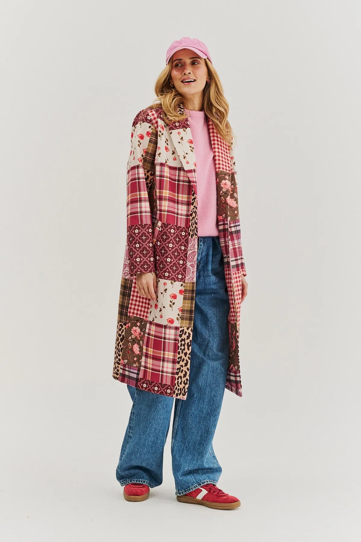 Vivienne classic cut patchwork coat