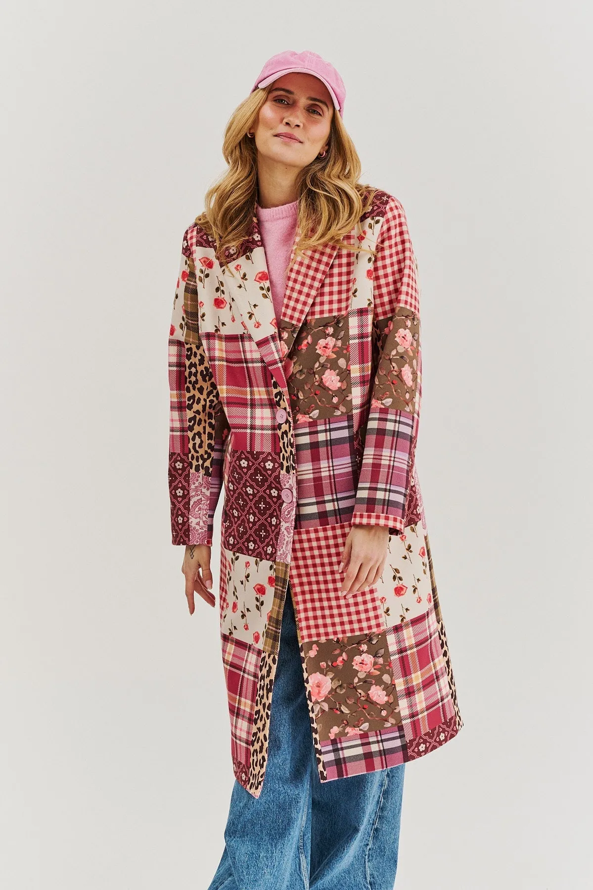 Vivienne classic cut patchwork coat