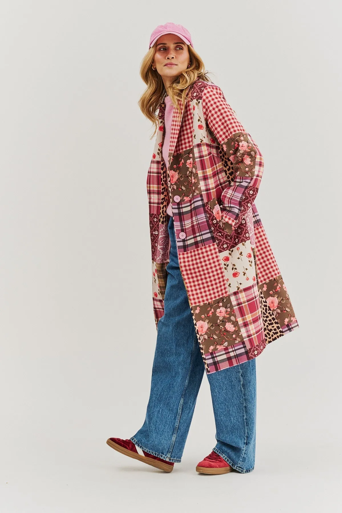 Vivienne classic cut patchwork coat