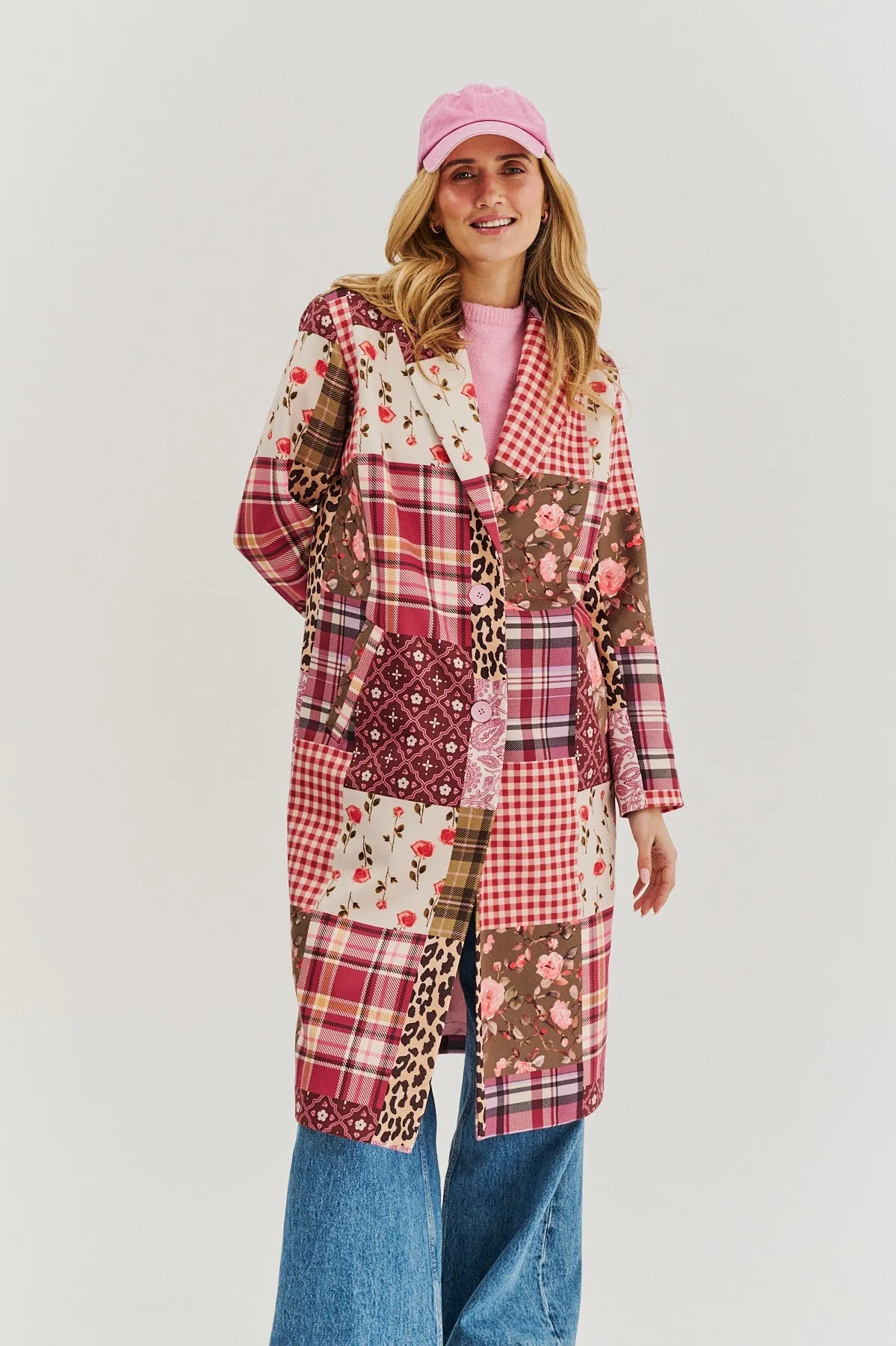 Vivienne classic cut patchwork coat