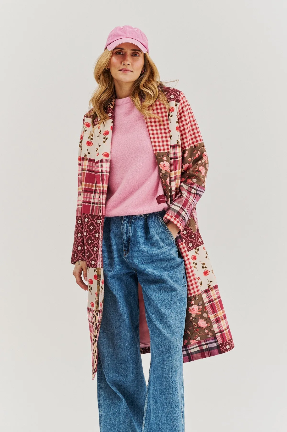 Vivienne classic cut patchwork coat