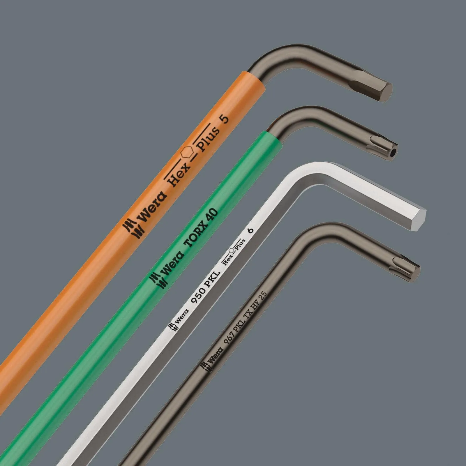 Wera Hex Key Set Stand Wall Rack 950/9 Hex Plus 8 L-Key Set Metric Chrome Plated 9 Pieces 1.5-10mm