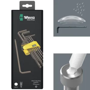 Wera Hex Plus Imperial 1 SB L Key Set BlackLaser 13 Piece 1/4"-3/8
