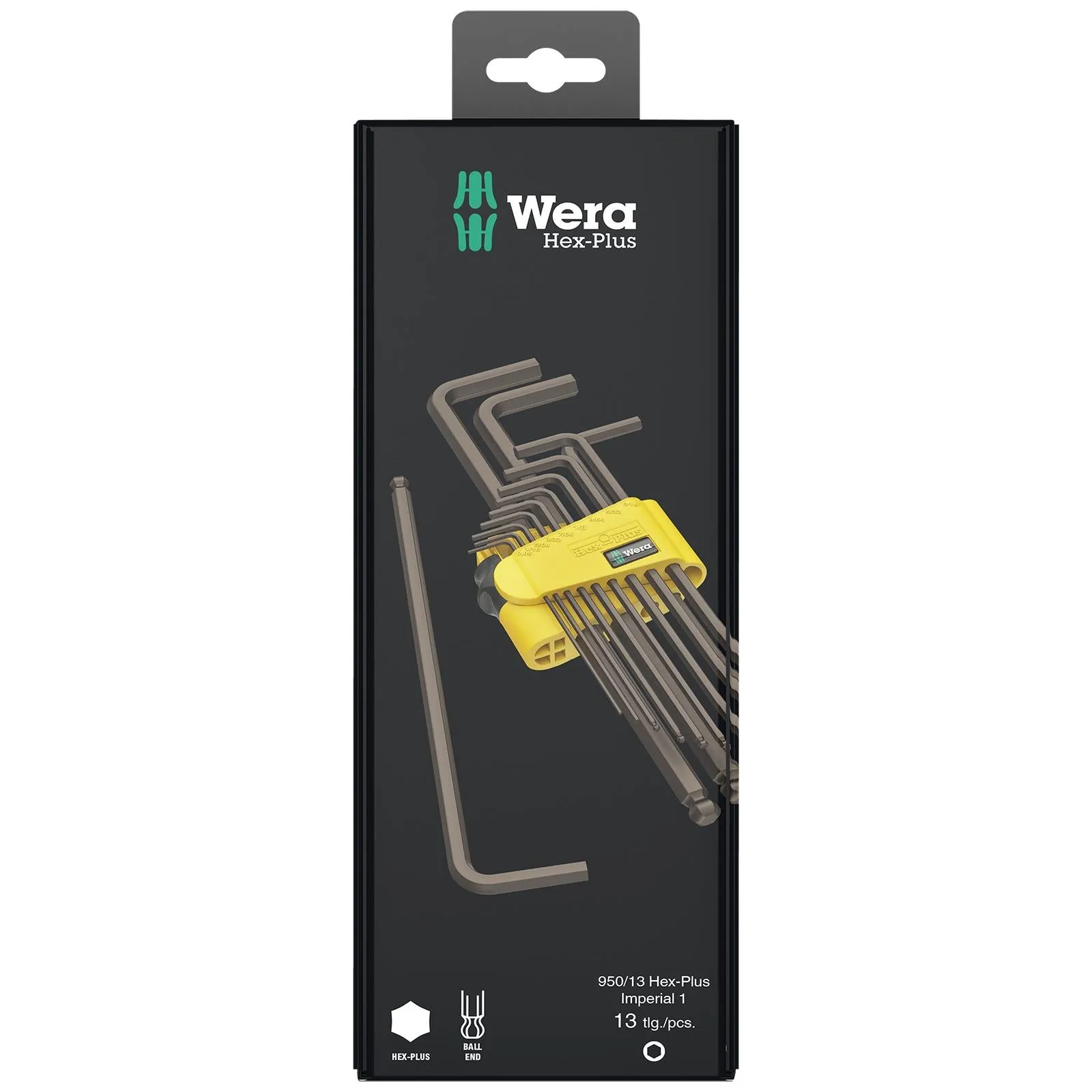 Wera Hex Plus Imperial 1 SB L Key Set BlackLaser 13 Piece 1/4"-3/8